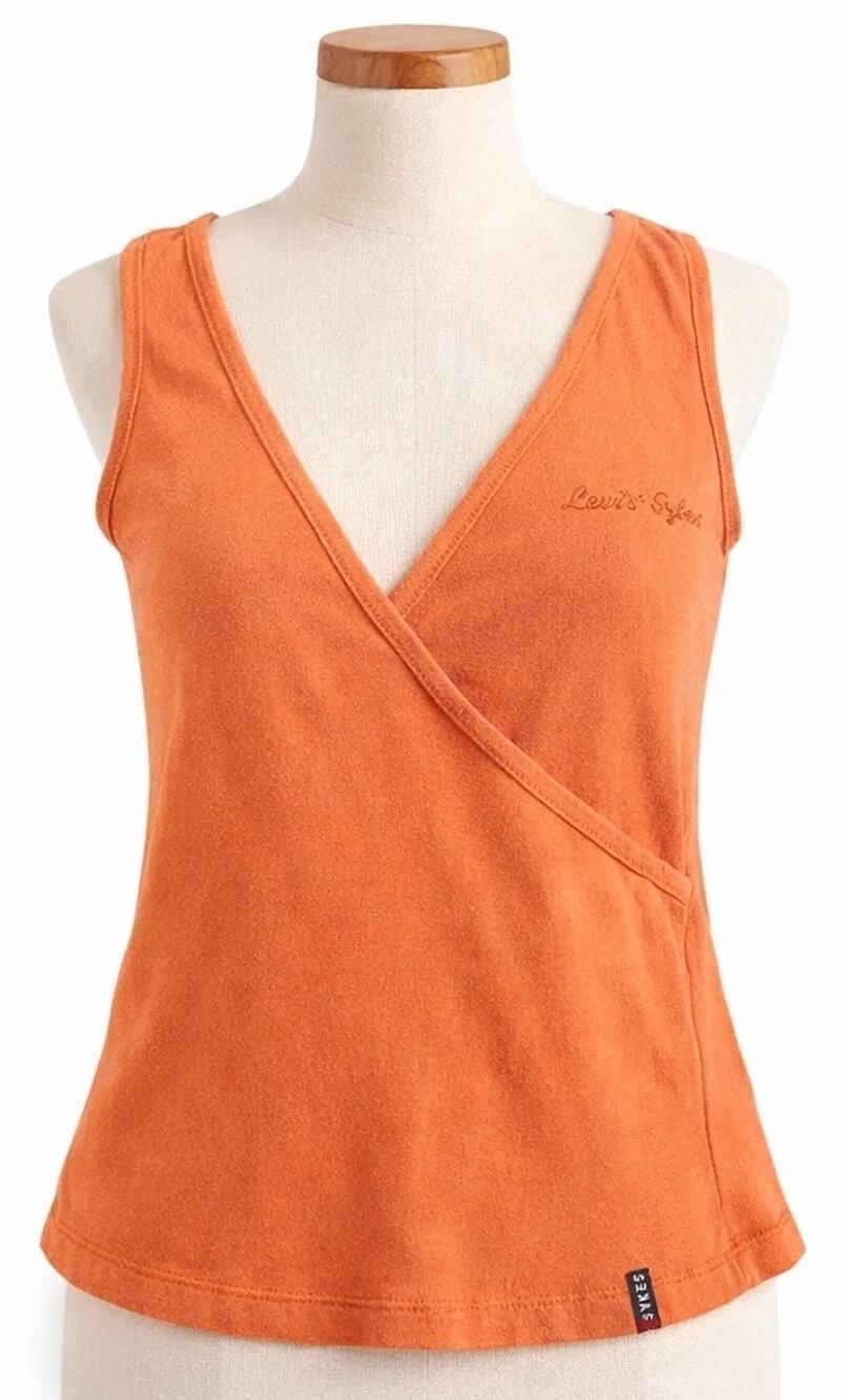 Vtg Levis Sykes Orange Wrap Tank Top Women S Y2K Sleeveless Knit